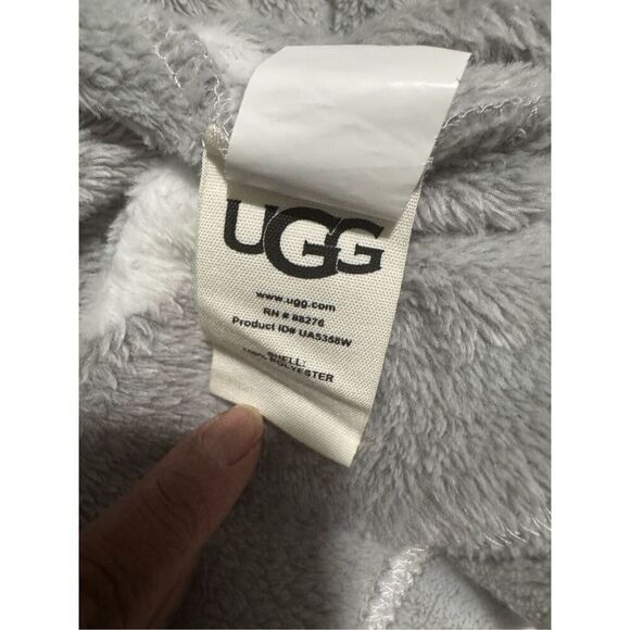 UGG NWOT Miranda robe in gray white star luxurious plush fleece XS - Picture 5 of 7